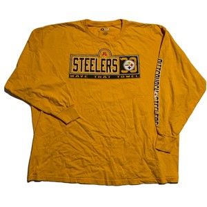 Pittsburgh Steelers T Shirt Wave That Towel Long Sleeve 3xl Gold Adult NFL